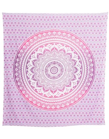 Couvre-lit rose avec tapisserie Mandala 4