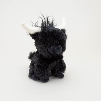 Mini vache Longhorn noire 2