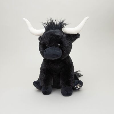 Medium Black Longhorn Cow Soft Toy