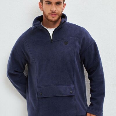 Blaues Fleece-Sweatshirt CATFLEESM