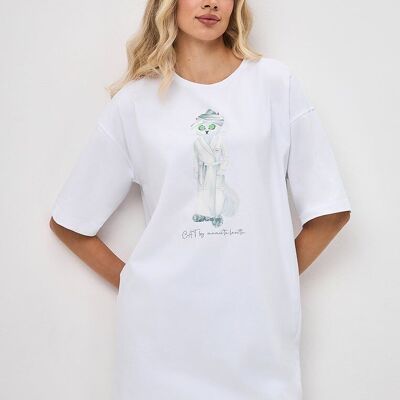 Printed oversized T-shirt SPA CAT
