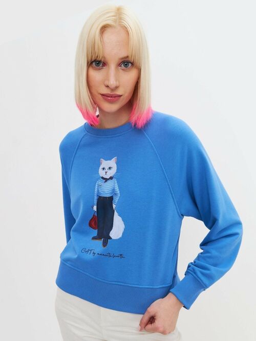 Blue Printed Sweatshirt MARINER CAT