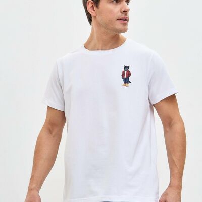 T-shirt imprimé blanc COUNTRY CAT