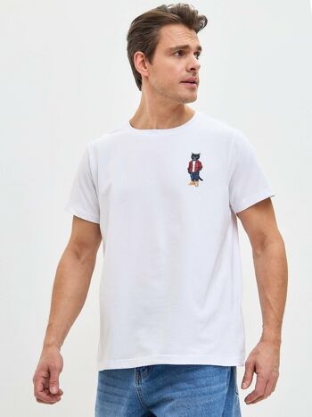 T-shirt imprimé blanc COUNTRY CAT 9