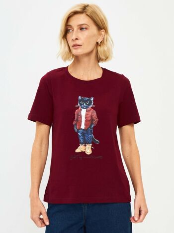 T-shirt imprimé rouge COUNTRY CAT 6