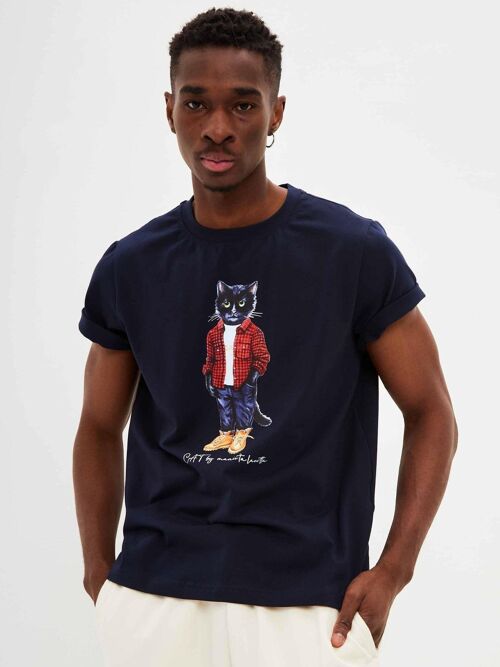 White Printed T-shirt COUNTRY CAT