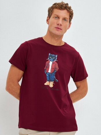 T-shirt imprimé rouge COUNTRY CAT 1