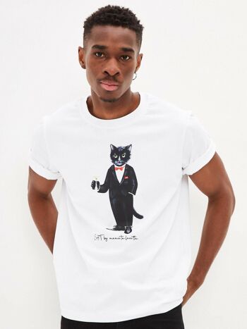 T-shirt imprimé blanc DANDY CAT 11
