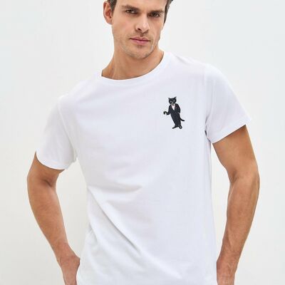T-shirt imprimé blanc DANDY CAT