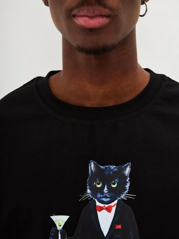 T-shirt imprimé noir DANDY CAT 5