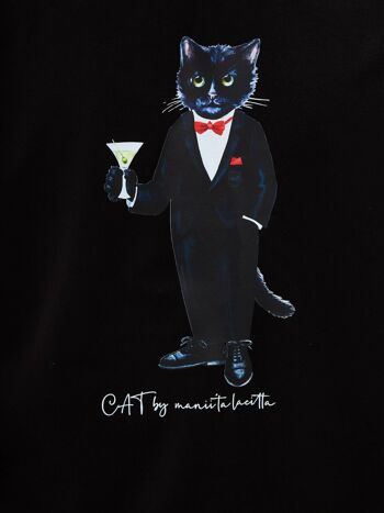 T-shirt imprimé noir DANDY CAT 6