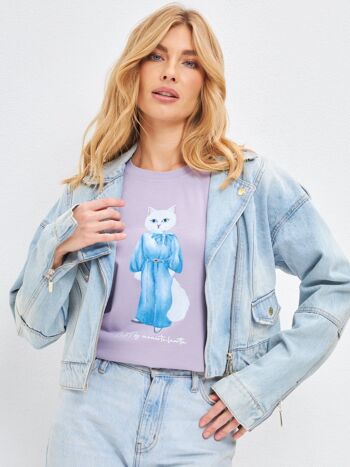 T-shirt imprimé DENIM CHAT 8