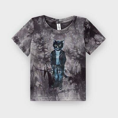 T-shirt stampata ROCKER CAT