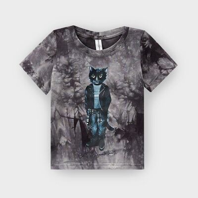 T-Shirt mit Aufdruck ROCKER CAT