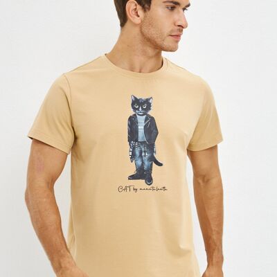 T-shirt stampata ROCKER CAT