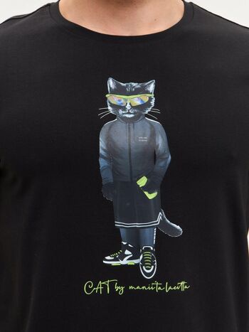 T-shirt imprimé noir SPORT CAT 4