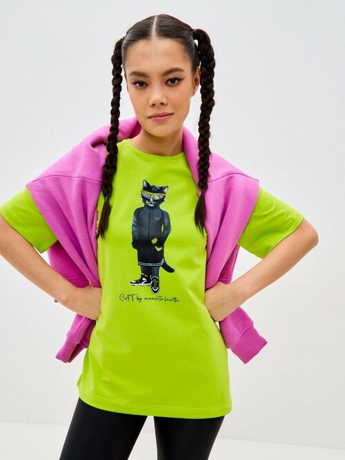 Green Printed t-shirt SPORT CAT