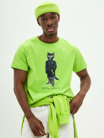 T-shirt imprimé vert SPORT CAT 1