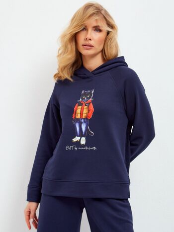 Sweat à capuche imprimé SPORT CASUAL CAT 1