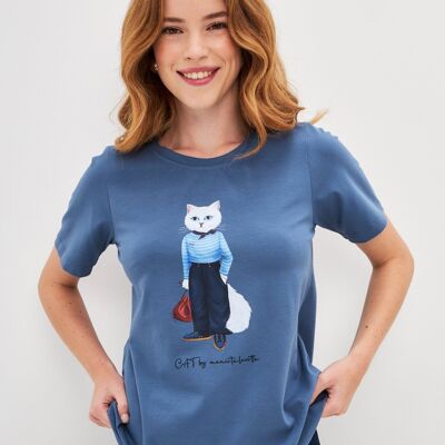 T-Shirt mit Aufdruck MARINER CAT