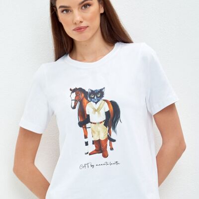 T-Shirt mit Aufdruck RIDER CAT