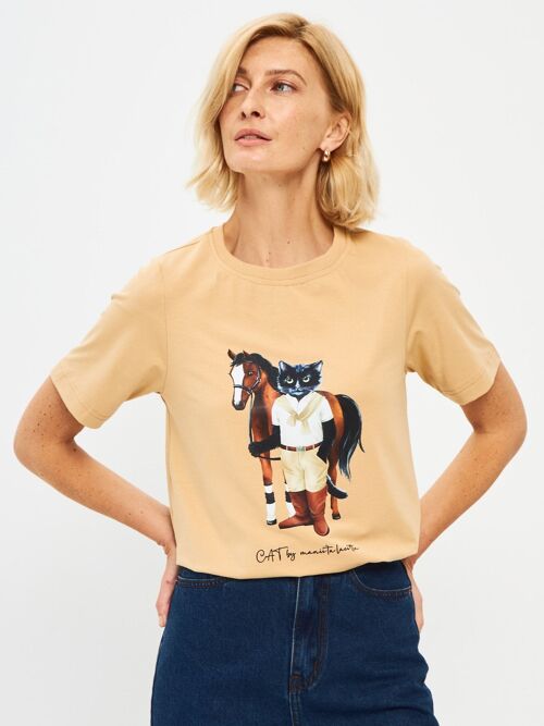 Printed T-shirt RIDER CAT