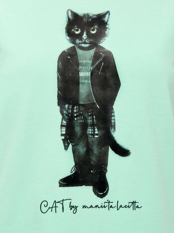 T-shirt imprimé bleu ROCKER CAT 5