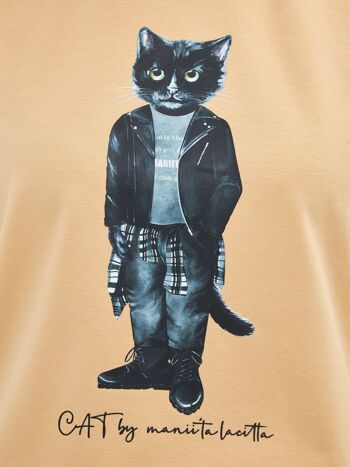 T-shirt imprimé beige ROCKER CAT 4