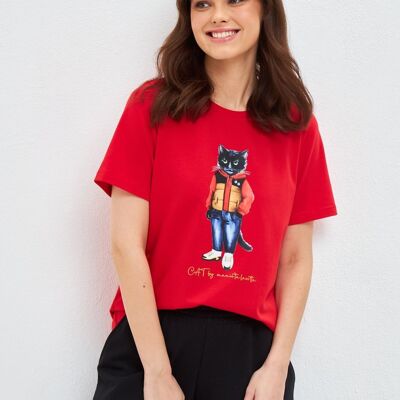 T-Shirt mit Print SPORT CASUAL CAT