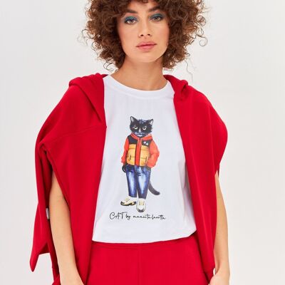 T-shirt stampata SPORT CASUAL CAT