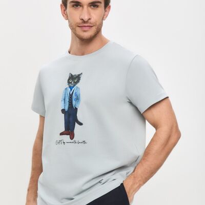 Bedrucktes T-Shirt ANZUG CAT