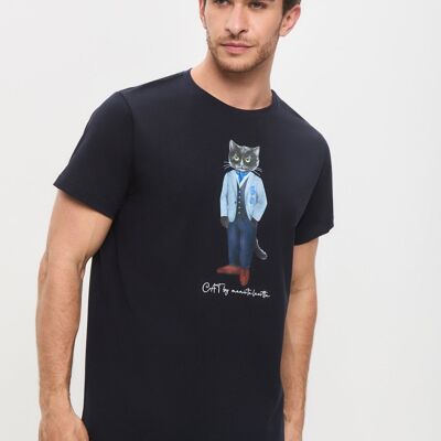 Bedrucktes T-Shirt ANZUG CAT