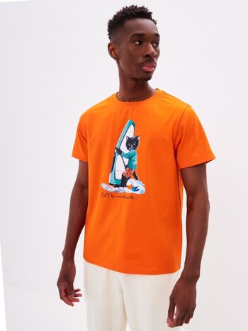 T-shirt imprimé SURFEUR CHAT 8