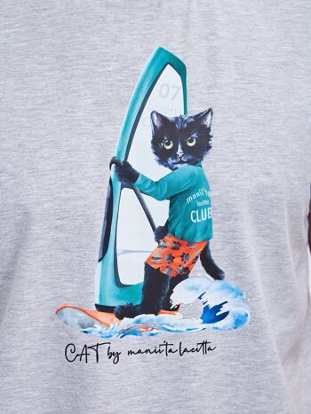 T-shirt imprimé SURFEUR CHAT 5