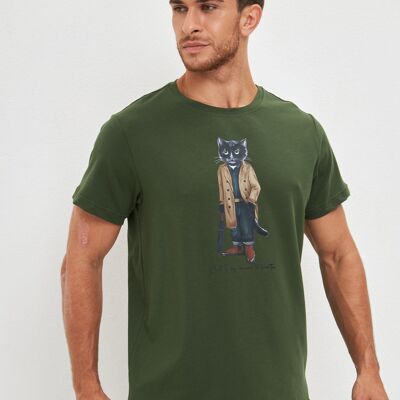 Printed T-shirt TRENCH COAT CAT