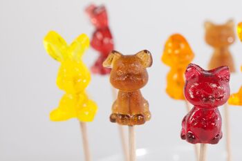 Sucettes artisanales en forme de petits animaux (chien, chat, lapin, poussin) 2