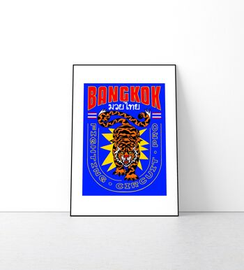 Affiche de conception de tigre, impression d'art de boxe de Bangkok 3