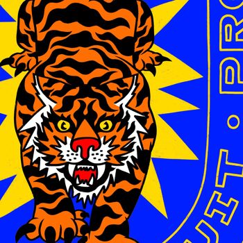 Affiche de conception de tigre, impression d'art de boxe de Bangkok 4