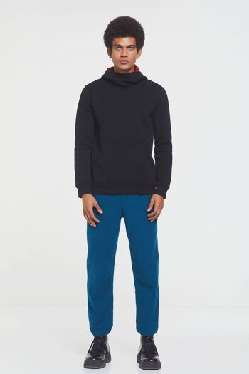 Sweat à capuche pour hommes avec poche kangourou noir 2