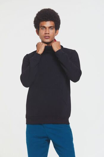 Sweat à capuche pour hommes avec poche kangourou noir 3