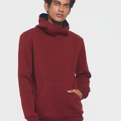 Sudadera con capucha y bolsillo canguro para hombre, color rojo