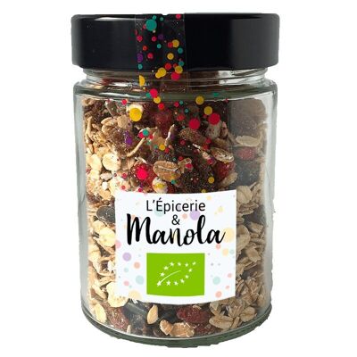 160g jar: Muesli by Manola n° 3 Organic* - GRAPES, SQUASH, GOJI, ORGANIC ALMONDS* Grapes*