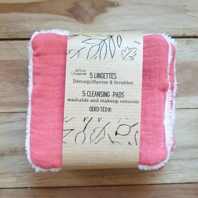 5 lingettes démaquillantes  coton / 5 cleansing pads - zéro déchet - beauté - réutilisables - coton lavables démaquillants