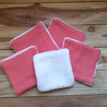 5 lingettes démaquillantes  coton / 5 cleansing pads - zéro déchet - beauté - réutilisables - coton lavables démaquillants 2