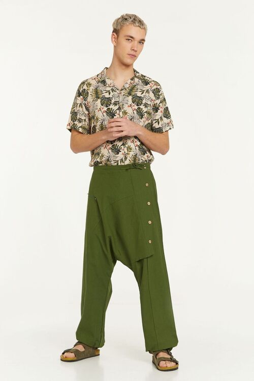 Men's Boho Cotton Harem Pants Green