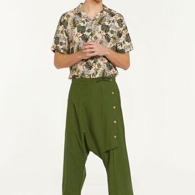 Pantalones Harem De Algodón Boho Para Hombre Verde