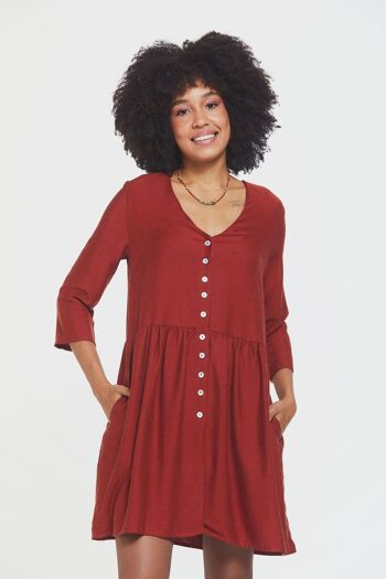 Mini Robe Boho Décontractée Orange 1