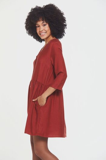 Mini Robe Boho Décontractée Orange 3