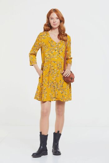 Mini Robe Boho Décontractée Jaune 2