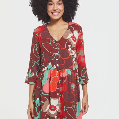 Mini Robe Boho Décontractée Rouge